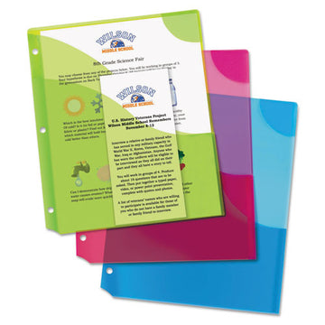 Avery® Corner Lock Three-pocket Binder Pocket, 11 1-4 X 9 1-4, Assorted Color, 3-pack freeshipping - TVN Wholesale